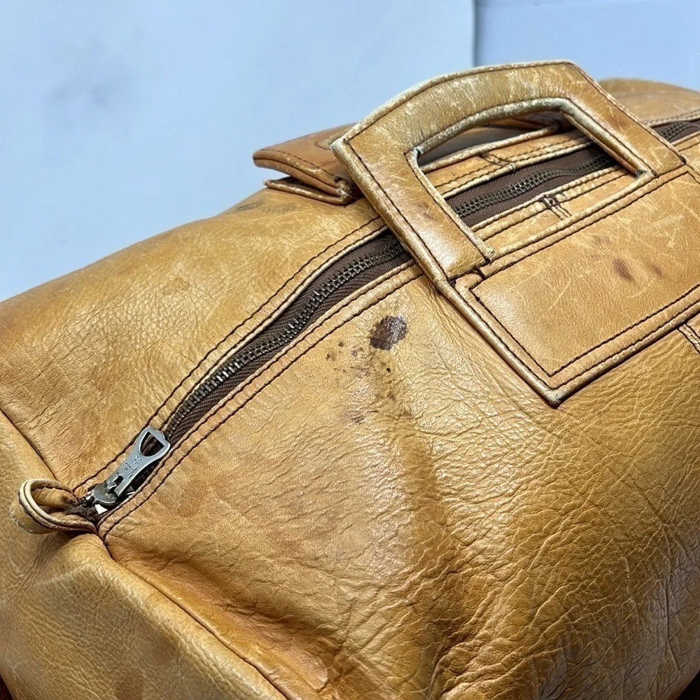 Vintage 16” Belting Leather Zip Duffel Bag